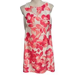 NEW Eliza J Size 8 Pink White Floral Shift Dress Spring Easter